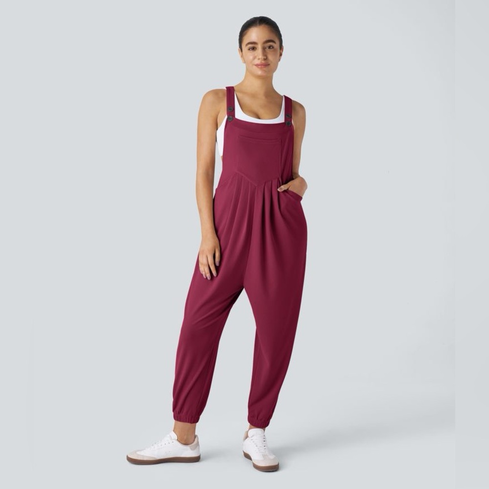 Halara Women’s Pocket Waffle Casual Jogger Overalls - Picture 2 of 14
